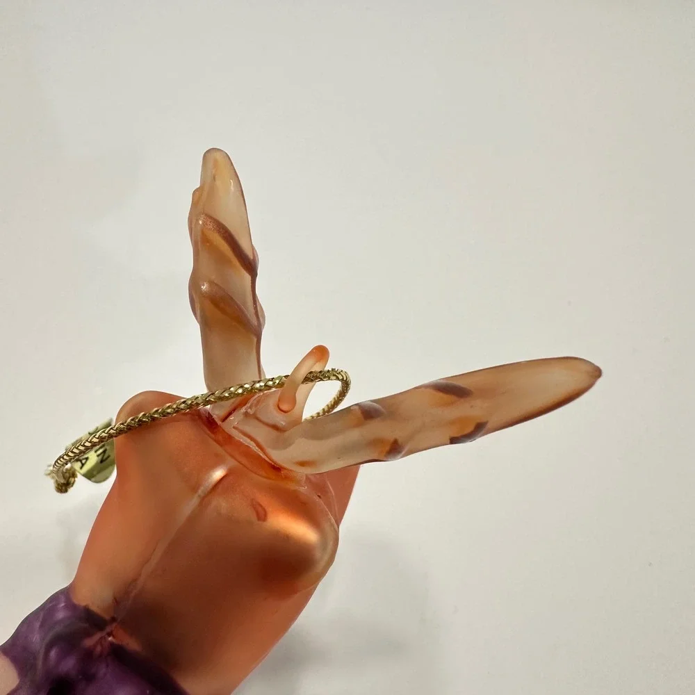 Vintage Pottery Barn Prancer Reindeer Blown Glass Christmas Ornament‎ Scarf